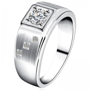 Anillos para hombres zirconia cúbica anillos para hombres anillos de promesa de platino de plata de ley 925 para hombres