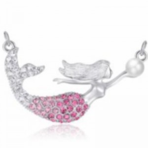 Collar colgante de perlas de sirena para mujer Collar de perlas de oro rosa de 14 k oro 925 plata esterlina 18 k
